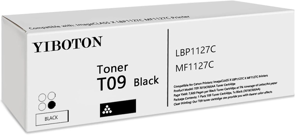 T09 Black Toner Cartridges with Chip 3020C005AA Replacement for T09 Toner Suitable for ImageCLAss X LBP1127C MF1127C Printer