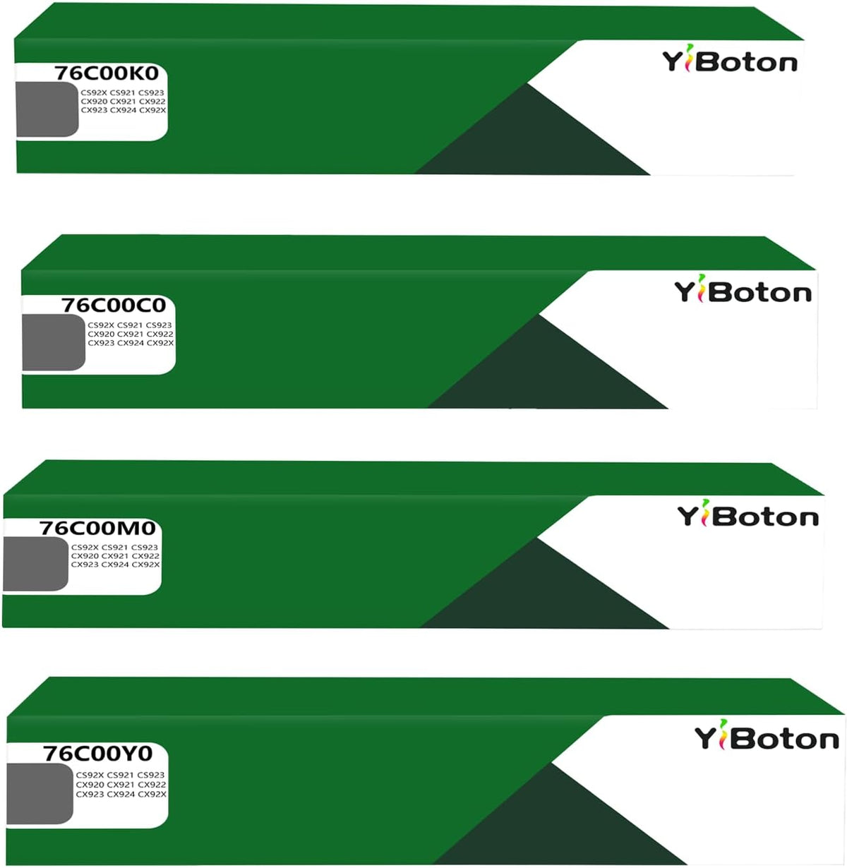 76C00C0 76C00K0 76C00Y0 76C00M0 High Capacity Toner Cartridge Compatible for Lexmark CS92x CS921 CS923 CX920 CX921 CX922 CX923 CX924 Printer (4-Pack)