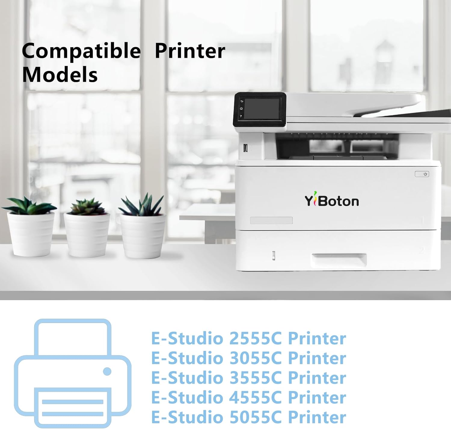 High Yield T-FC50 T-FC50U TFC50U Toner Cartridge T-FC50U-K T-FC50U-C T-FC50U-M T-FC50U-Y Compatible for Toshiba E-Studio 2555C 3055C 3555C 4555C 5055C Printers.(4-Pack)