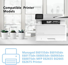 W9004MC XL Black Toner Cartridge [with New Chip] Compatible for Managed E60155dn E60165dn E60175dn E60055dn E60065dn E60075dn MFP E62655 E62665 E62675 Printer