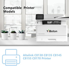 Yiboton Compatible Altalink C8130 Toner Cartridge Replacement for Xerox 006R01746 006R01747 006R01748 006R01749 Toner Compatible for Xerox AltaLink C8130 C8135 C8145 C8155 C8170 Printers (4-Pack)