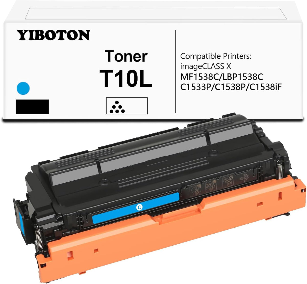 T10 T10L Cyan Toner Cartridge Remanufactured Replacement 4565C001 Toner (with New Chip) for Color imageCLASS X LBP1538C MF1538C C1533P C1538P C1538iF Printers(1 Pack)