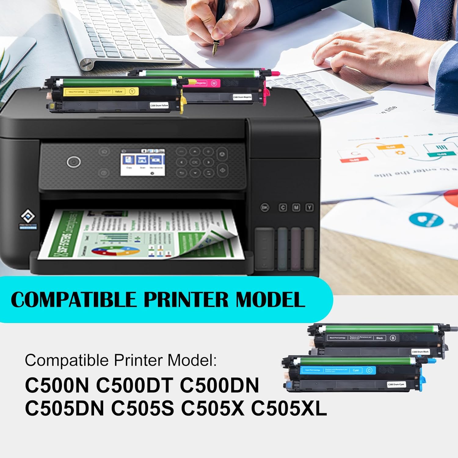 C500 C505 Drum Unit Compatible with Xerox Versalink C500/C505 Drum Cartridge Replacement for Xerox VersaLink C500 C505 C500DN C500N C505S C505X Printer (108R01484 108R01481 108R01482 108R01483)