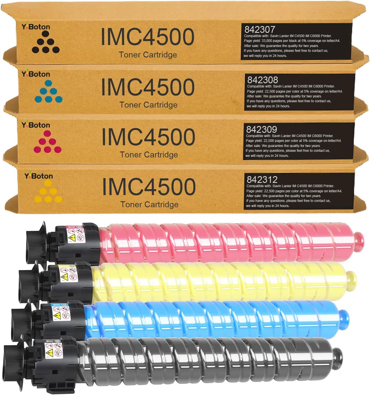 IM C4500 IM C6000 IMC4500 IMC6000 Toner Cartridge 842279 842280 842281 842282 Replacement for IM C4500 IM C5500 IM C6000 Printer (4-Pack,Black Cyan Magenta Yellow)