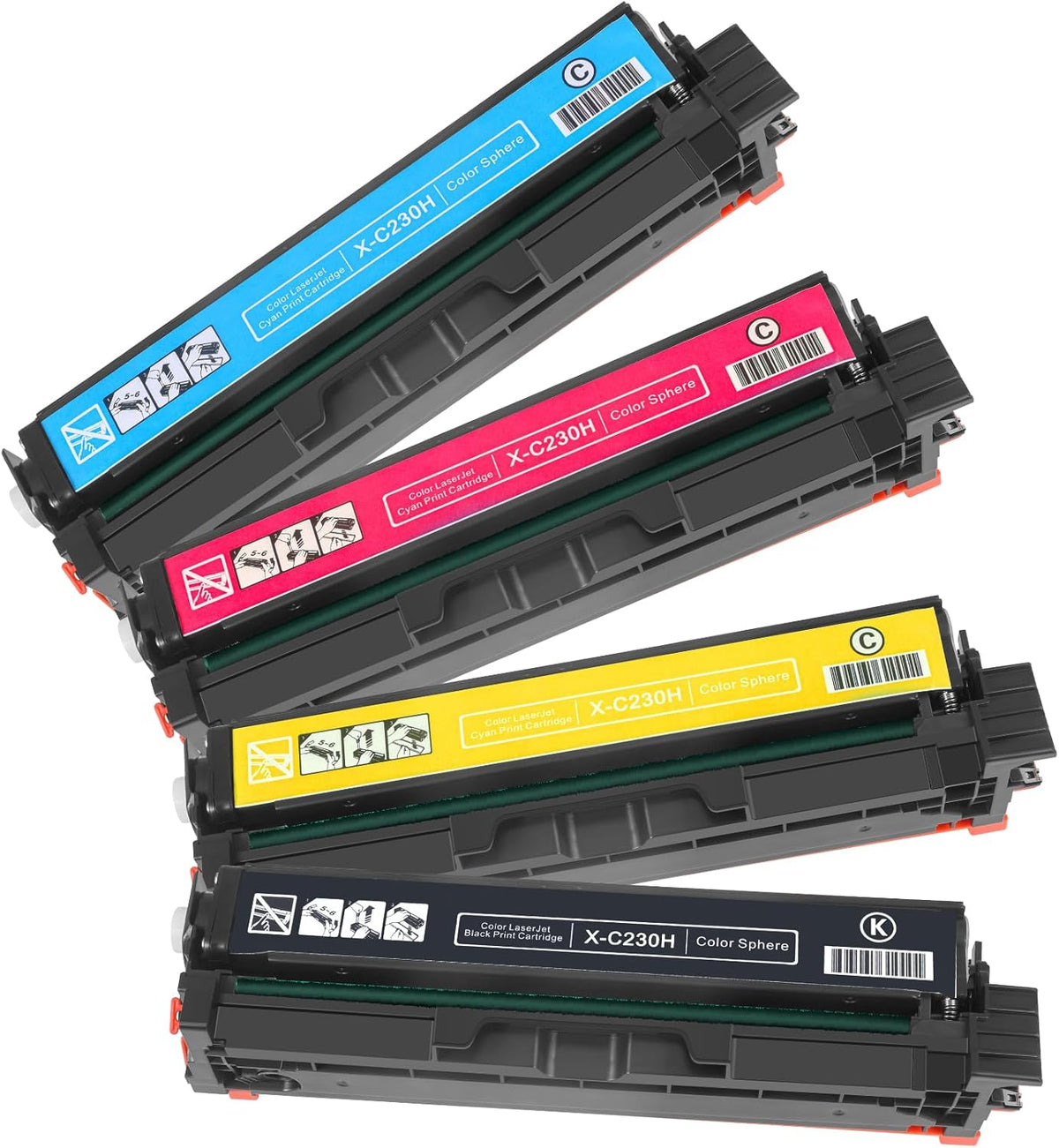 C230 C235 Toner Cartridge for Xerox 006r04383 006r04384 006r04385 006r04386,High Capacity 2500~3000 Pages Ink Cartridge for Xerox C230/DNI C235/DNI Color Multifunction Printer(4 Pack)