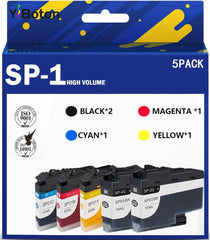 SP-1 SP01 Sublimation Ink Cartridges (5-Pack) SP01BKS SP01CS SP01MS SP01YS Ink Compatible with Br0ther Thermo Sublimation SP-1 Printers,110ML