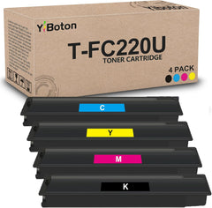 T-FC220U TFC220U Toner Cartridge Replacement for T-FC220UK T-FC220UC T-FC220UY T-FC220UM Toner Use for E-Studio 2520AC Printer. (4-Pack)