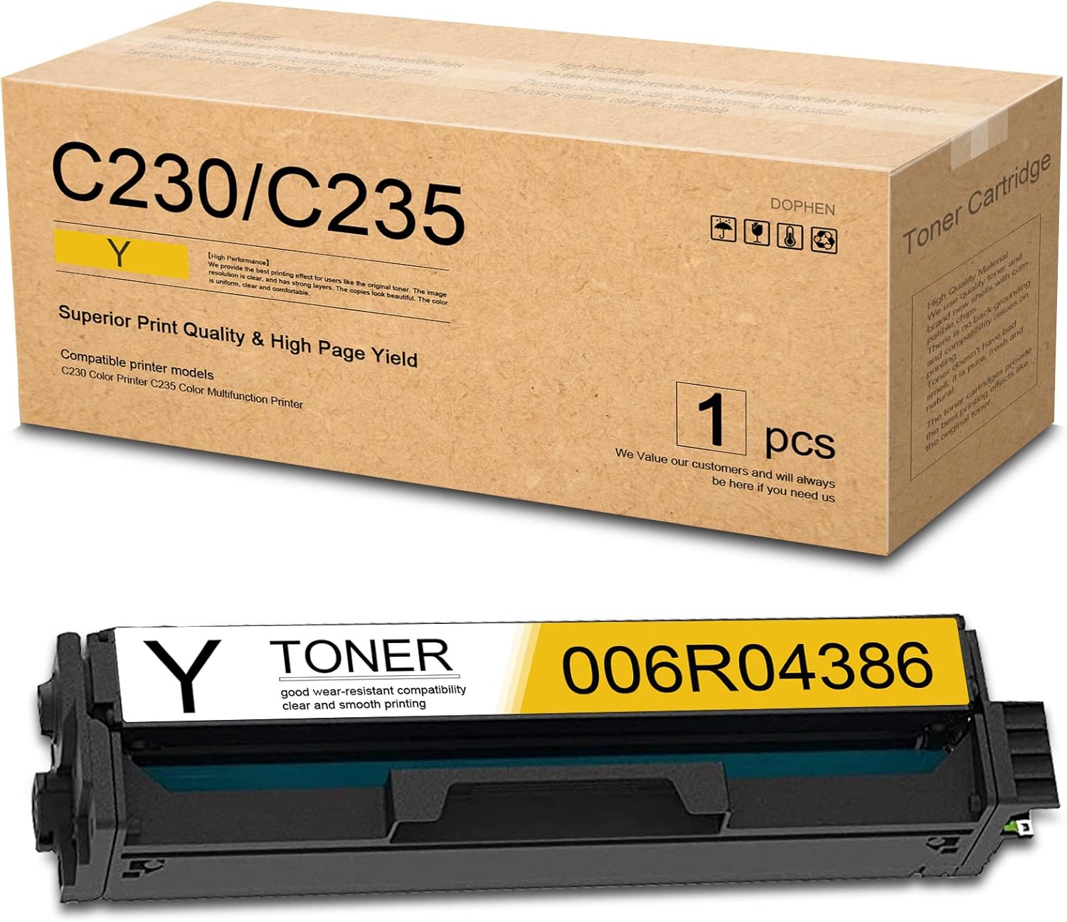 C230/C235 Toner Cartridges with Chip (4-Pack, 1BK/1C/1M/1Y): 006R04383 006R04384 006R04385 006R04386 Toner Cartridges Replacement for Xerox C230 Color C235 Multifunction Printer