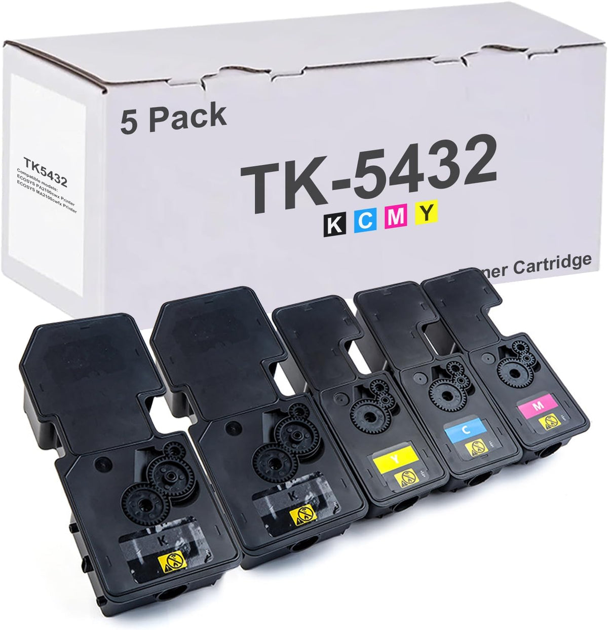 TK-5432 TK5432 TK-5442 Toner Cartridge for Ma2100cwfx Pa2100cwx Printers(5-Pack 2*Black,1*Cyan,1*Magenta,1*Yellow)