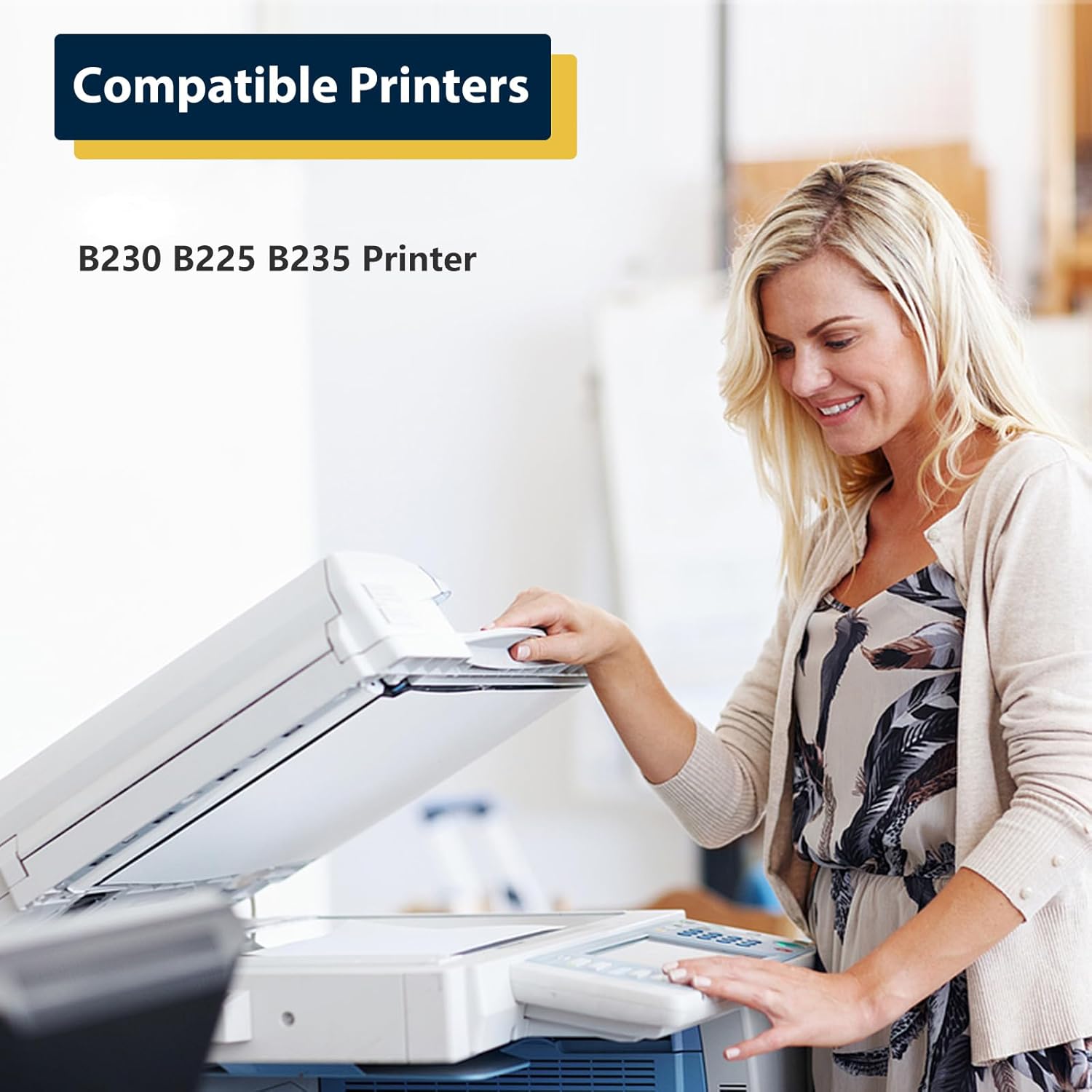 B230 B225 B235 Black Toner Cartridge with New Chip Compatible for Xerox 006R04400 006R04401 Toner Cartridge for B230 B225 B235 Printer (Black,1-Pack)