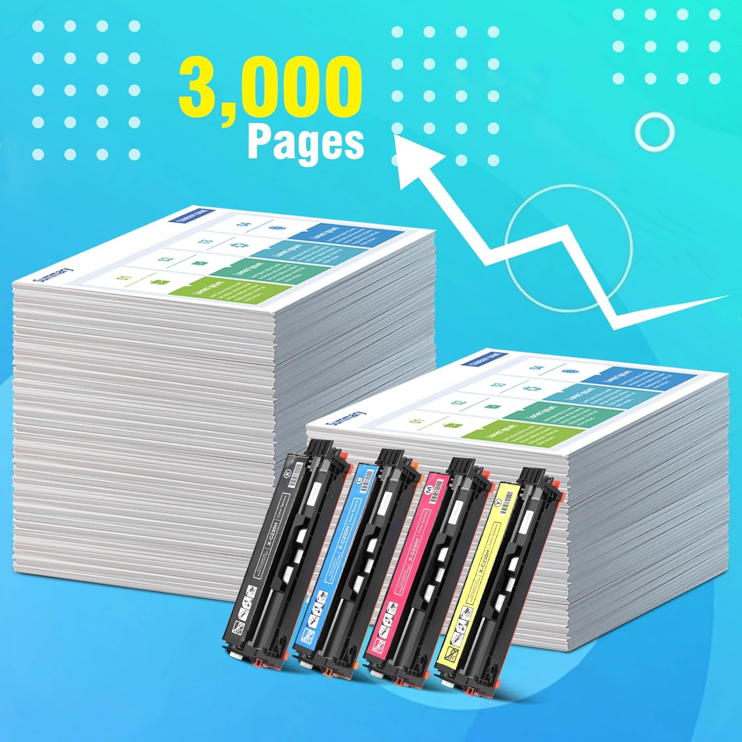 C230 C235 Toner Cartridge for Xerox 006r04383 006r04384 006r04385 006r04386,High Capacity 2500~3000 Pages Ink Cartridge for Xerox C230/DNI C235/DNI Color Multifunction Printer(4 Pack)