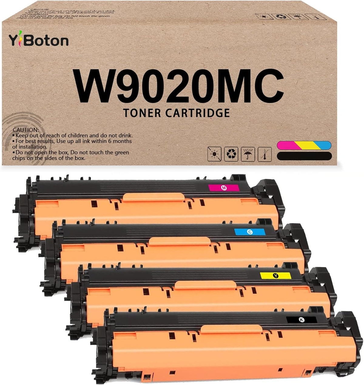 High-Yield W9020MC W9021MC W9022MC W9023MC Toner Cartridge (with Chip) Compatible for Color Managed E75245dn Printer( 4-Pack)