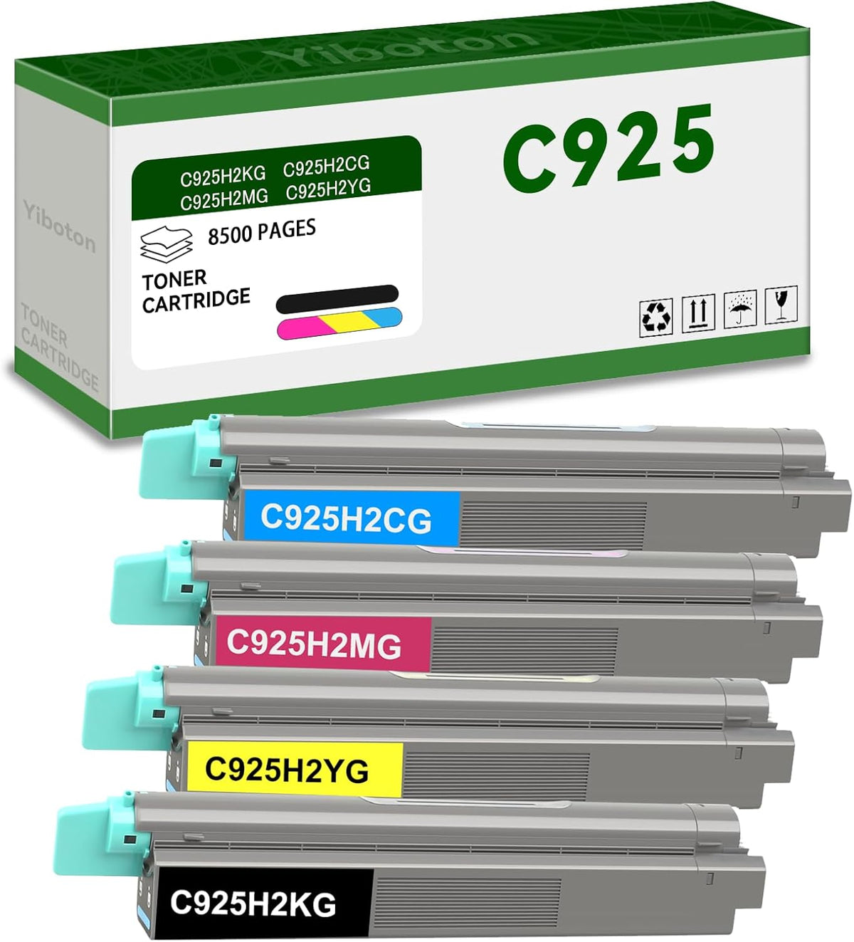 High Yield C925 C925H2KG C925H2CG C925H2MG C925H2YG Toner Cartridge Compatible for C925 C925DE X925 X925DE Printer.(4-Pack)