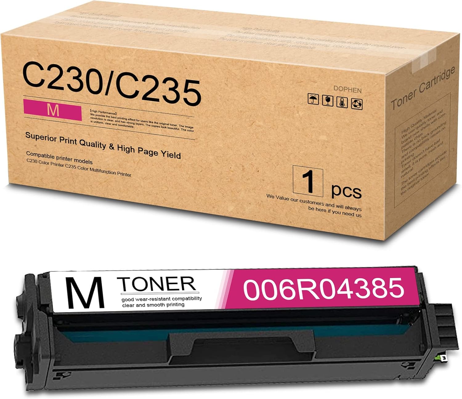 C230/C235 Toner Cartridges with Chip (4-Pack, 1BK/1C/1M/1Y): 006R04383 006R04384 006R04385 006R04386 Toner Cartridges Replacement for Xerox C230 Color C235 Multifunction Printer