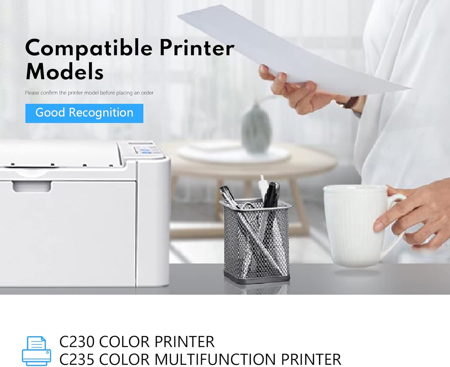 C230/C235 Toner Cartridges with Chip (4-Pack, 1BK/1C/1M/1Y): 006R04383 006R04384 006R04385 006R04386 Toner Cartridges Replacement for Xerox C230 Color C235 Multifunction Printer