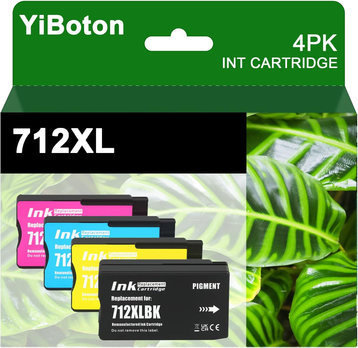 712 712XL High Yield Ink Cartridges Compatible for DesignJet T650 T630 T230 T210 Studio Plotter Printers. (1 Black, 1 Cyan, 1 Magenta, 1 Yellow)