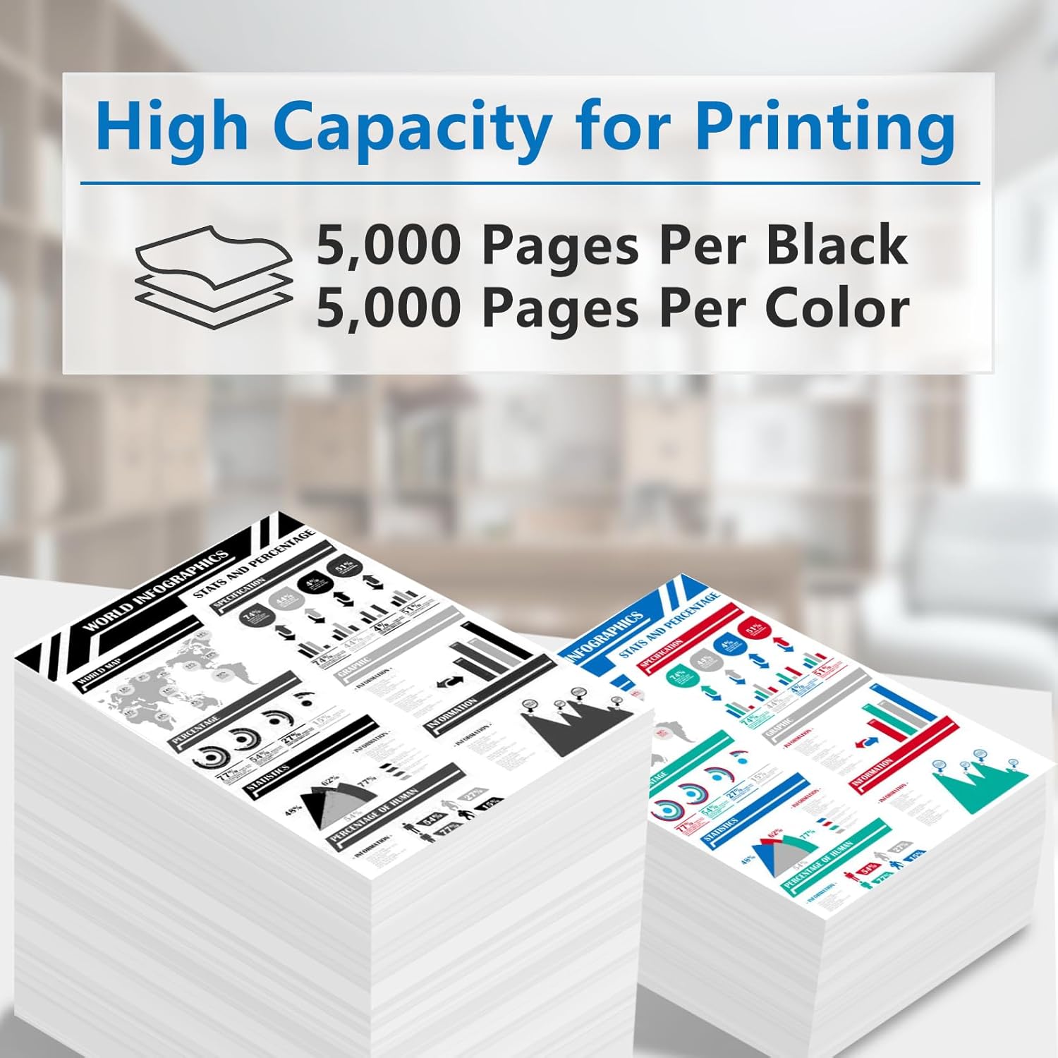 High Yield 3YP17A X4E75A Printhead Use for 660 670 700 6000 6001 7000 7001 7300 7301 7600 7602Series Printers Replacement 3YP17A X4E75A Print Head (2 Pack)