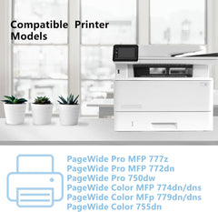 990X 990 990XC High Yield Ink Cartridges Compatible with PageWide Color 755dn MFP 774dn MFP 774dns Managed Color E75160dn Printer Ink (20,500 Pages)