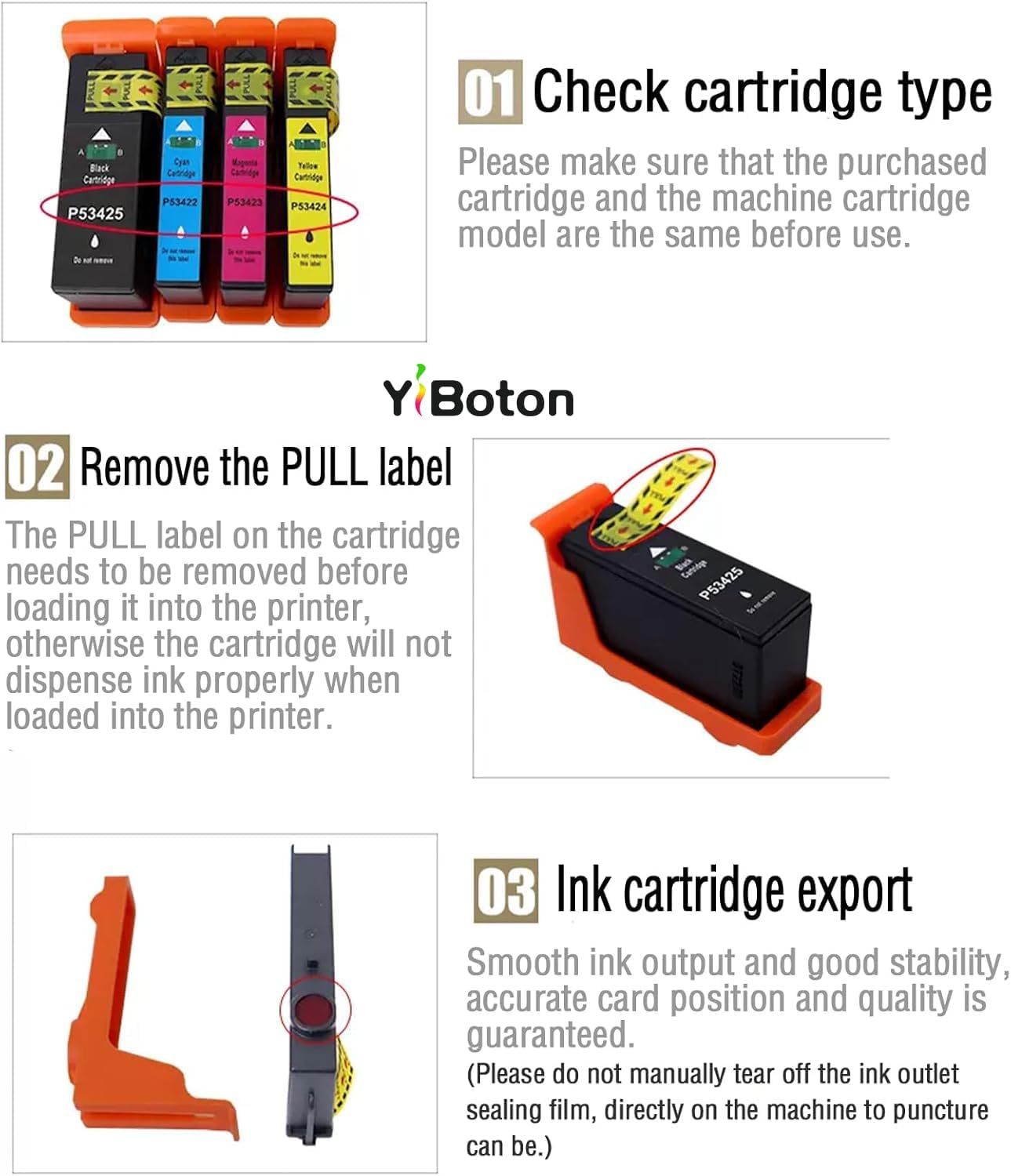 LX-900 LX900 XL Ink Cartridges(Black Cyan Magenta Yellow) Replacement for Primera 53422 53423 53424 53425 Used for Primera LX900 Printer