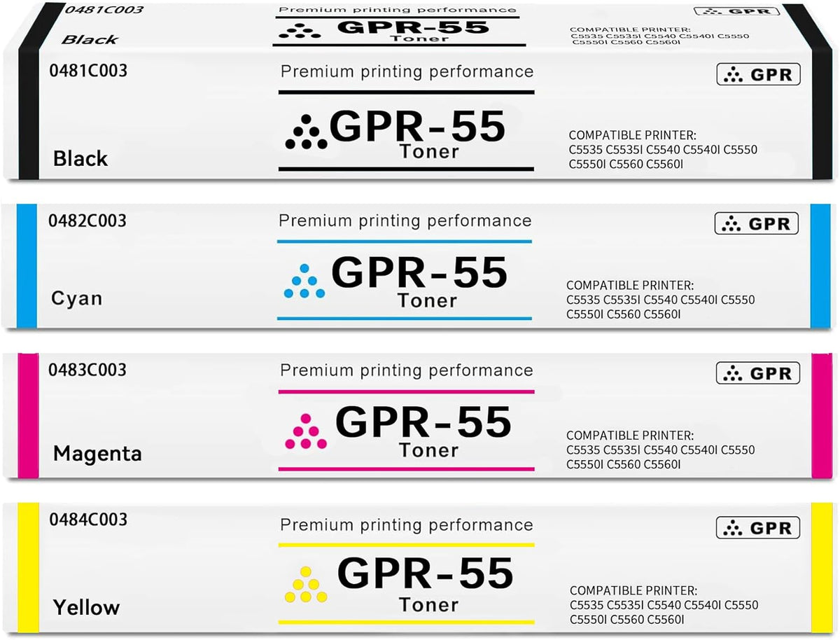 GPR-55 GPR55 GPR55XL High Yield Toner Cartridge Compatible for ImageRunner Advance C5535 C5535i C5540 C5540i C5550 C5550i C5560 C5560i Printer.(4-Pack)