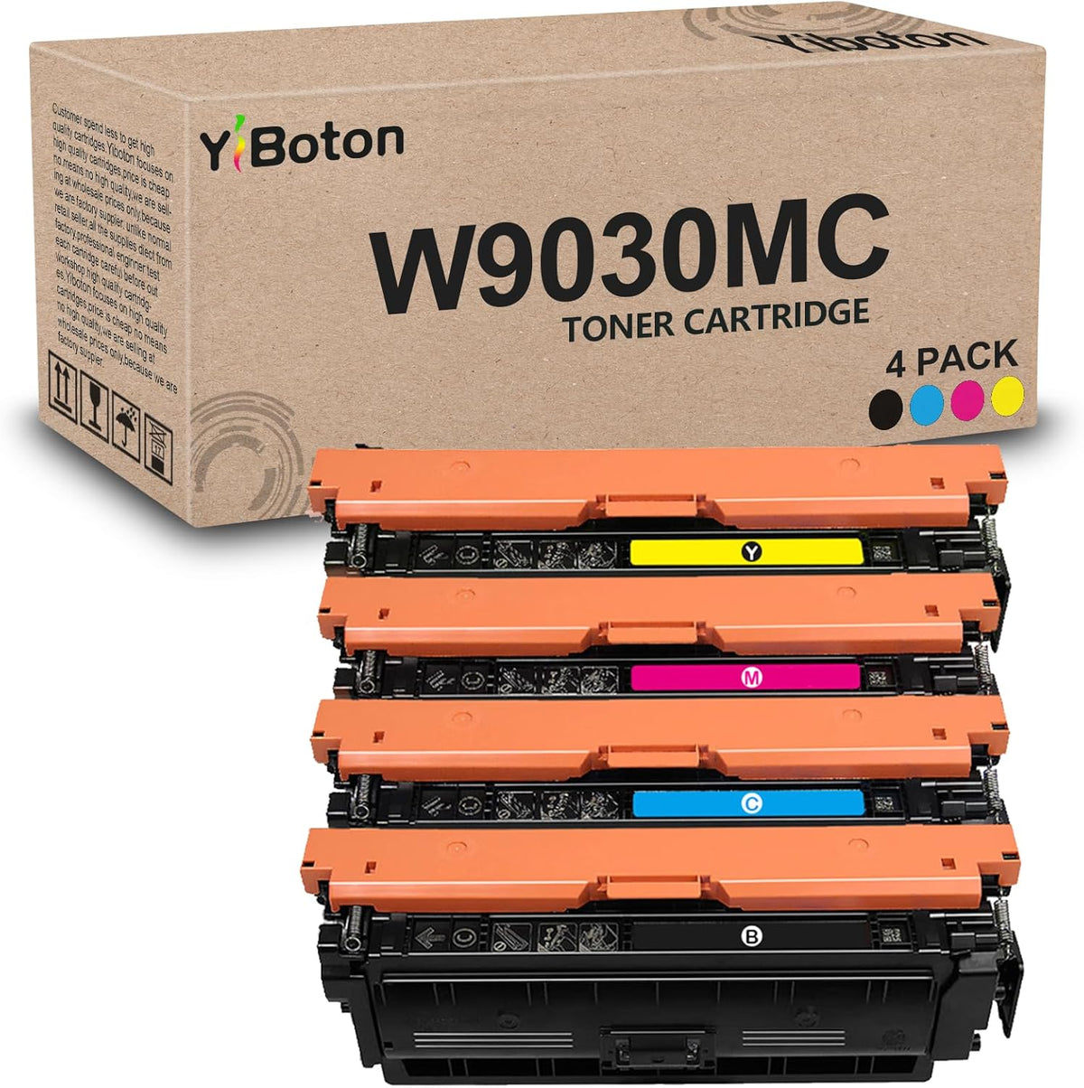 High Yield W9030MC W9031MC W9032MC W9033MC Toner Cartridge Replacement for Color Leserjet Managed MFP E67550dh E67650dh E67560z E67660z Printer,4-Pack.