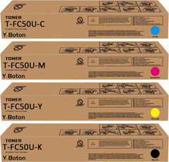 High Yield T-FC50 T-FC50U TFC50U Toner Cartridge T-FC50U-K T-FC50U-C T-FC50U-M T-FC50U-Y Compatible for Toshiba E-Studio 2555C 3055C 3555C 4555C 5055C Printers.(4-Pack)