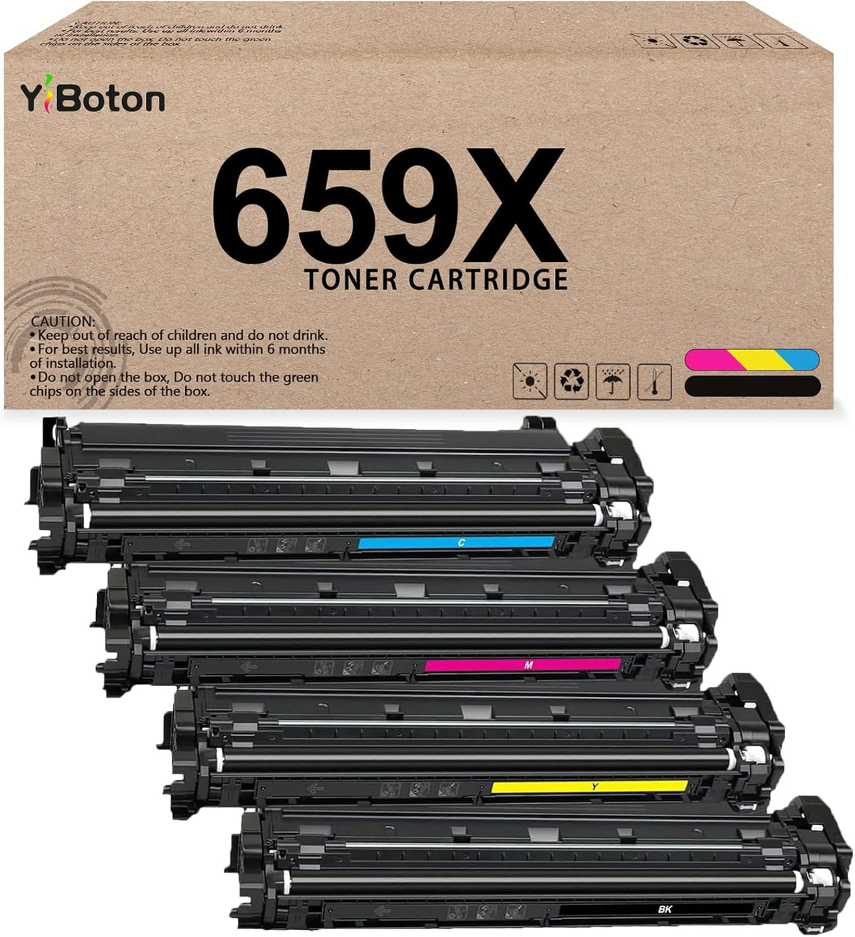 High Yield 659X Toner Cartridge Replacements W2010X W2011X W2012X W2013X Toner Cartridge Compatible Works with Enterprise M856 MFP M776 Series Printer.(4-Pack)